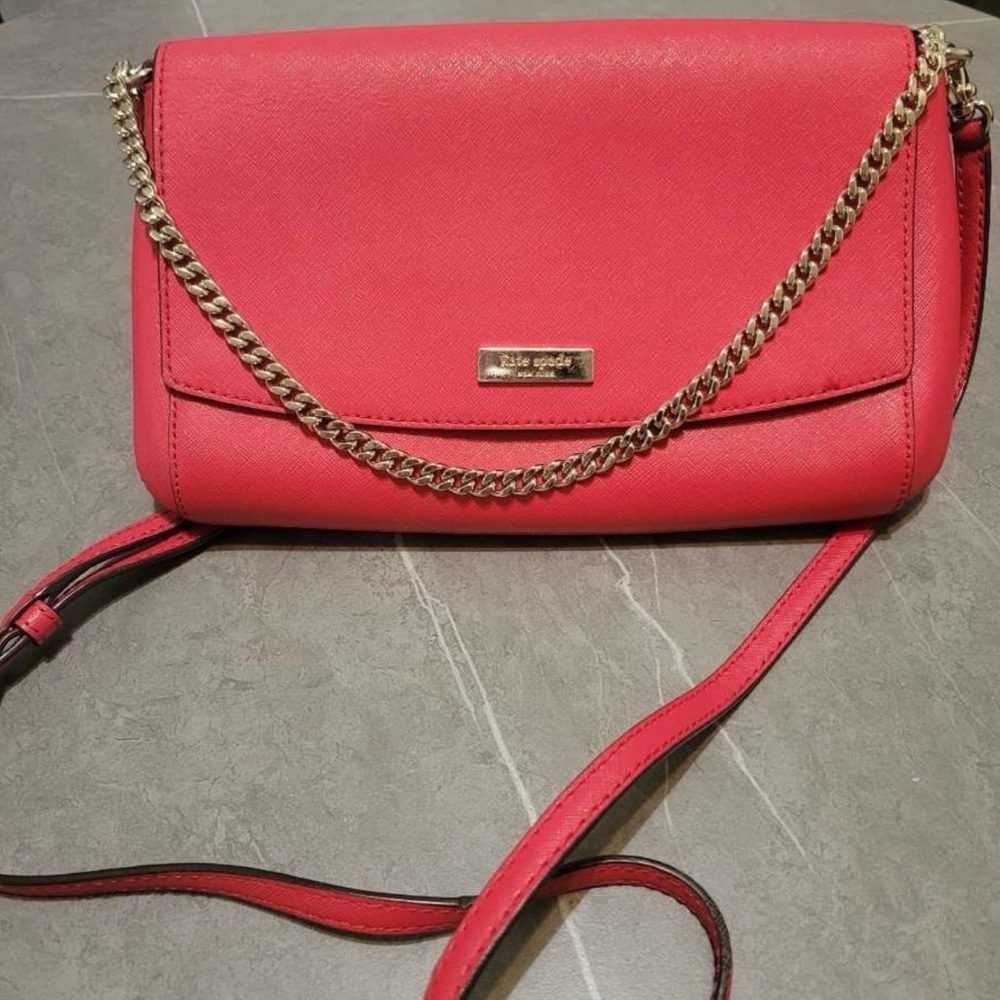 Kate Spade Pink Crossbody Bag with Gold Chain